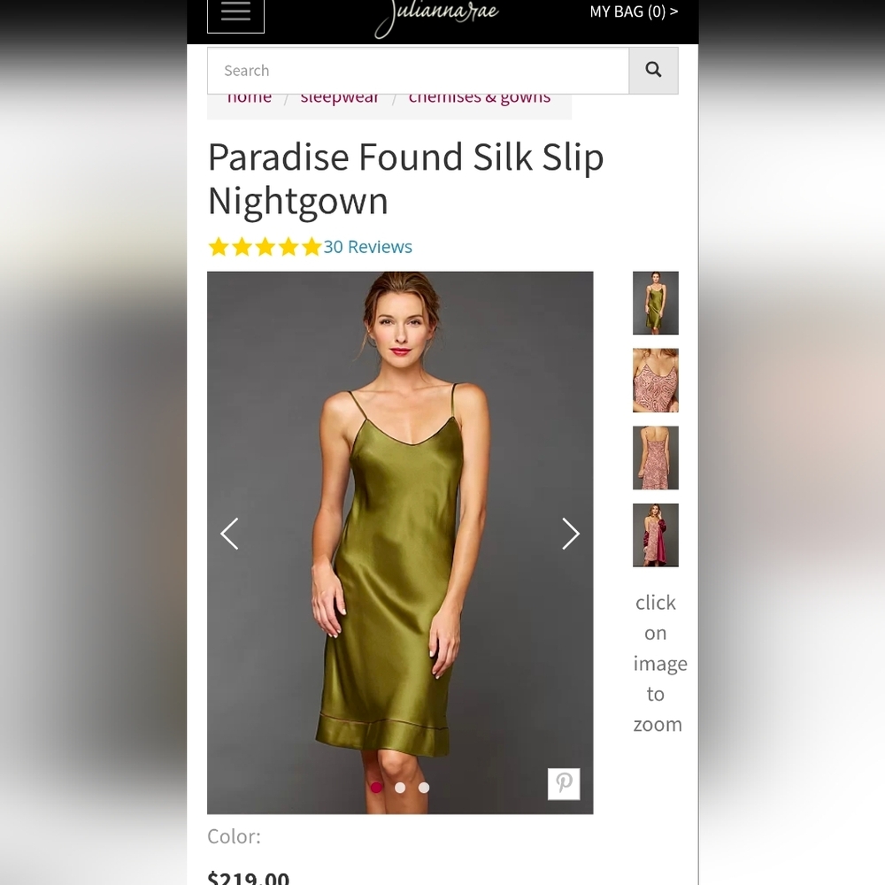 Juliannarae Paradise Found Silk Nightgown